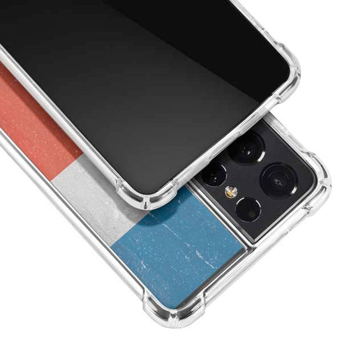 Costa Rican Flag Distressed Galaxy S21 Ultra 5G Clear Case